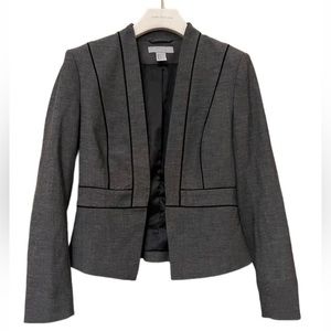 H&M Grey Blazer With Black Piping Detail Size 6